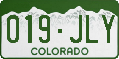 CO license plate 019JLY