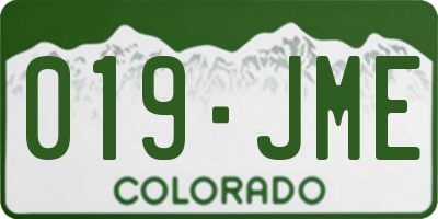 CO license plate 019JME