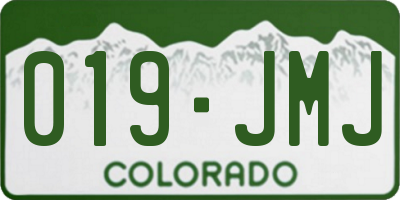 CO license plate 019JMJ