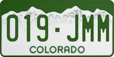 CO license plate 019JMM