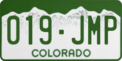 CO license plate 019JMP