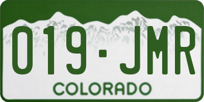 CO license plate 019JMR