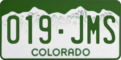 CO license plate 019JMS