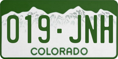 CO license plate 019JNH