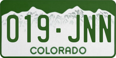 CO license plate 019JNN
