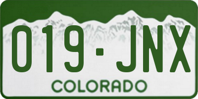 CO license plate 019JNX