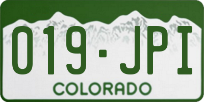 CO license plate 019JPI