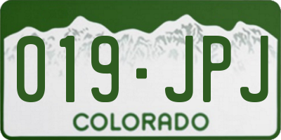 CO license plate 019JPJ