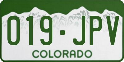 CO license plate 019JPV
