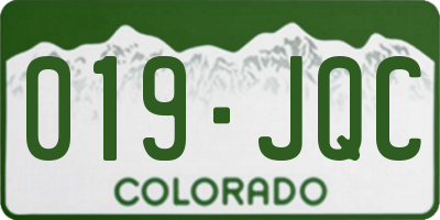 CO license plate 019JQC