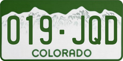 CO license plate 019JQD