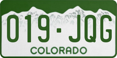 CO license plate 019JQG