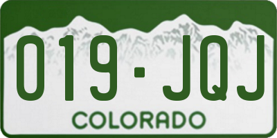 CO license plate 019JQJ