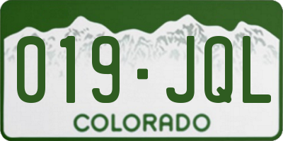 CO license plate 019JQL