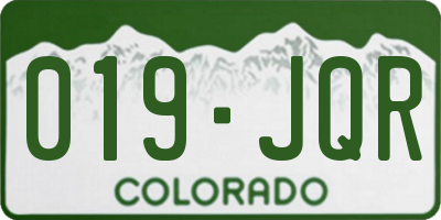 CO license plate 019JQR