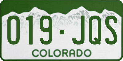 CO license plate 019JQS