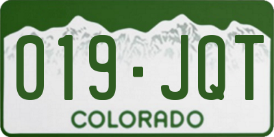 CO license plate 019JQT
