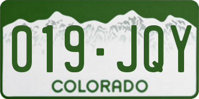 CO license plate 019JQY