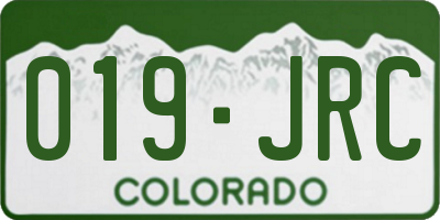 CO license plate 019JRC