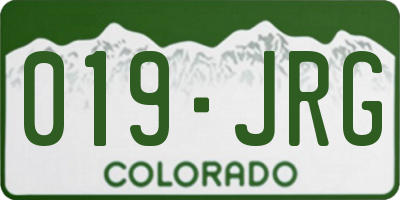 CO license plate 019JRG