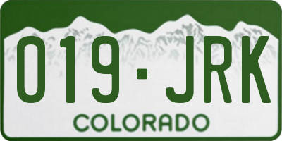CO license plate 019JRK