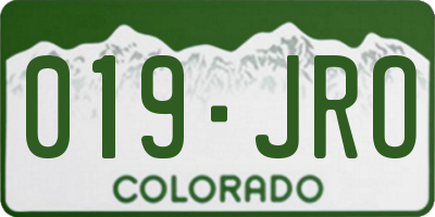 CO license plate 019JRO