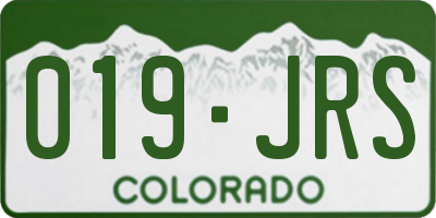 CO license plate 019JRS