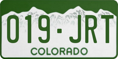 CO license plate 019JRT