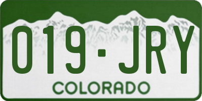 CO license plate 019JRY