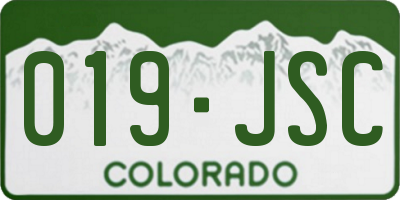 CO license plate 019JSC