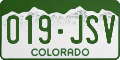 CO license plate 019JSV
