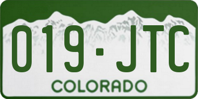 CO license plate 019JTC