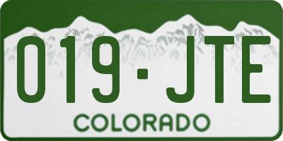 CO license plate 019JTE