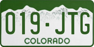 CO license plate 019JTG