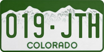 CO license plate 019JTH
