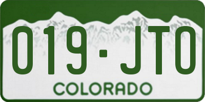 CO license plate 019JTO