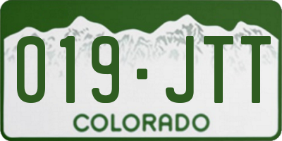 CO license plate 019JTT