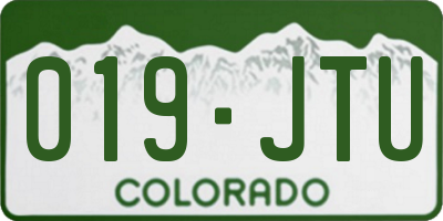 CO license plate 019JTU