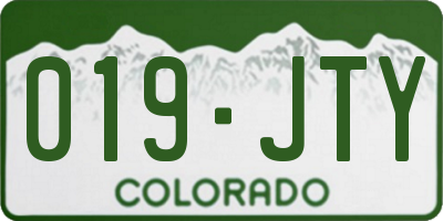 CO license plate 019JTY