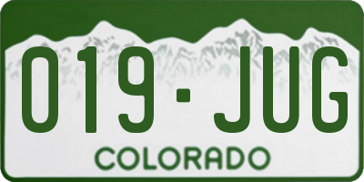 CO license plate 019JUG