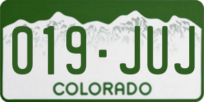 CO license plate 019JUJ