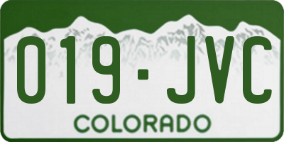 CO license plate 019JVC