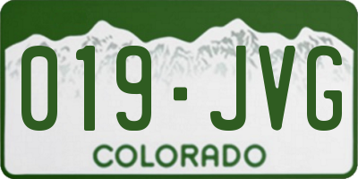 CO license plate 019JVG