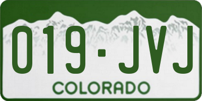 CO license plate 019JVJ