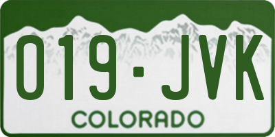 CO license plate 019JVK