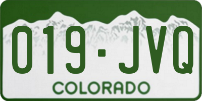 CO license plate 019JVQ