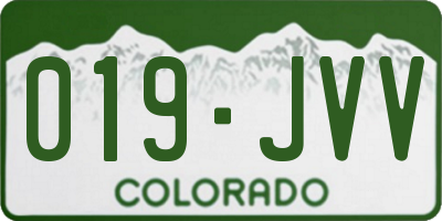 CO license plate 019JVV