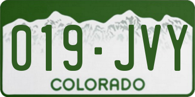 CO license plate 019JVY