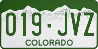 CO license plate 019JVZ