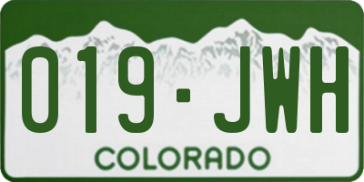CO license plate 019JWH